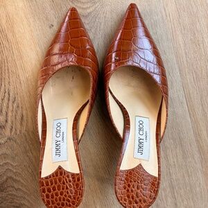 Jimmy Choo Kitten Heels - Brown Crocodile